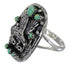 Sterling Silver And Turquoise Eagle Ring Size 4-1/2 RX80593